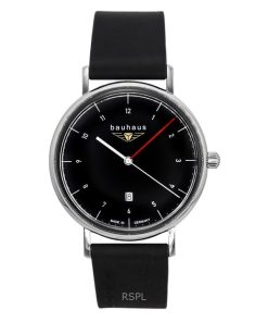 Bauhaus Classic Leather Strap Black Dial Quartz 21402 Men's Watch
