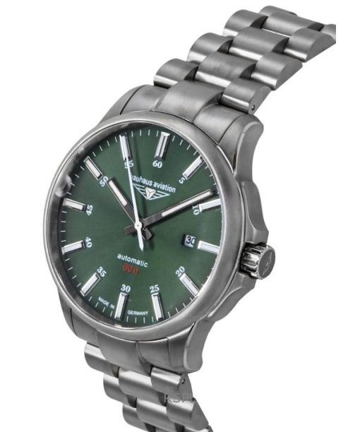 Bauhaus Aviation Titanium Dark Green Dial Automatic 2864M4 100M Men's Watch