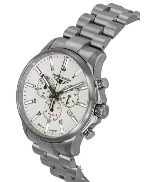 Bauhaus Aviation Chronograph Titanium Beige Dial Quartz 2880M5 100M Men's Watch