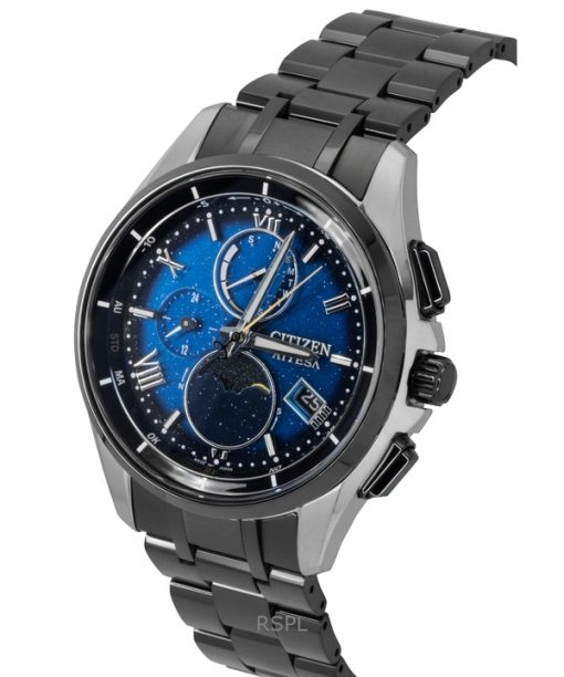 Citizen Attesa Radio-Controlled Super Titanium Moon Phase Blue Dial Eco-Drive BY1007-60L 100M Men's Watch