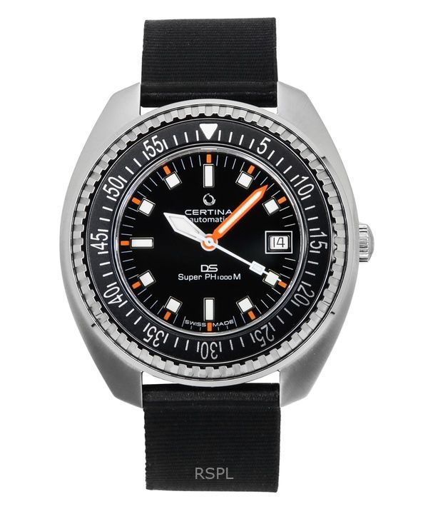 Certina DS Super PH1000M Synthetic Strap Black Dial Automatic Diver's C024.907.18.051.00 Men's Watch