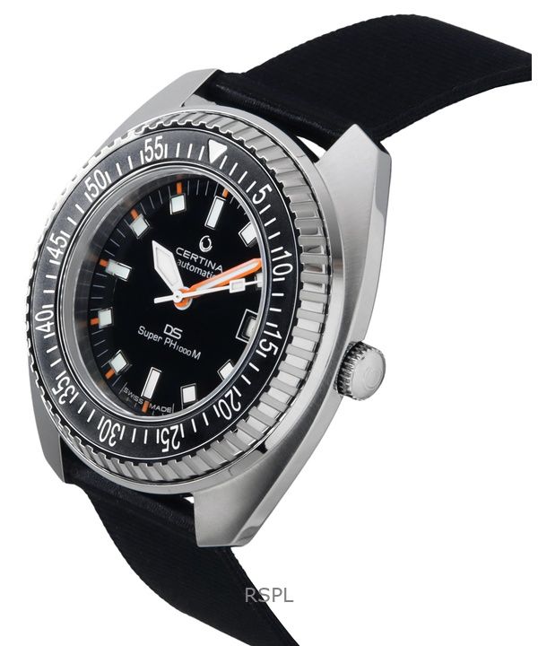 Certina DS Super PH1000M Synthetic Strap Black Dial Automatic Diver's C024.907.18.051.00 Men's Watch