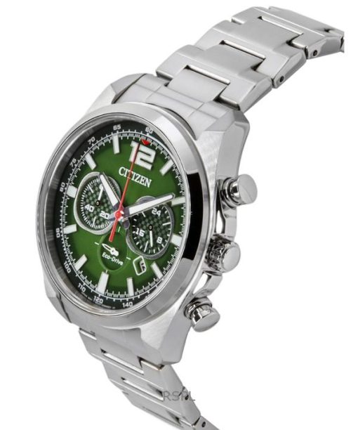 Citizen Eco-Drive Chronograph Stainless Steel Green Dial CA4640-50X 100M Men's Watch