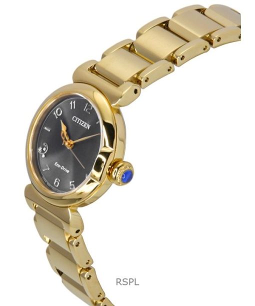 Citizen L Mae Bells Mini Gold Tone Stainless Steel Grey Dial Eco-Drive EM1132-88H Women's Watch