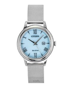 Citizen Elegance Stainless Steel Blue Dial Eco-Drive EW2621-75M 100M Women's Watch