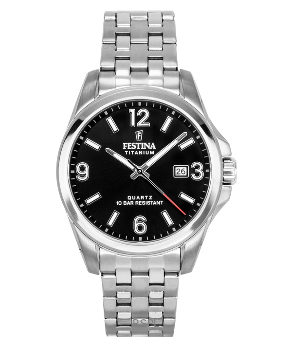 Festina Titanium Black Dial Quartz F20696-3 100M Men's Watch