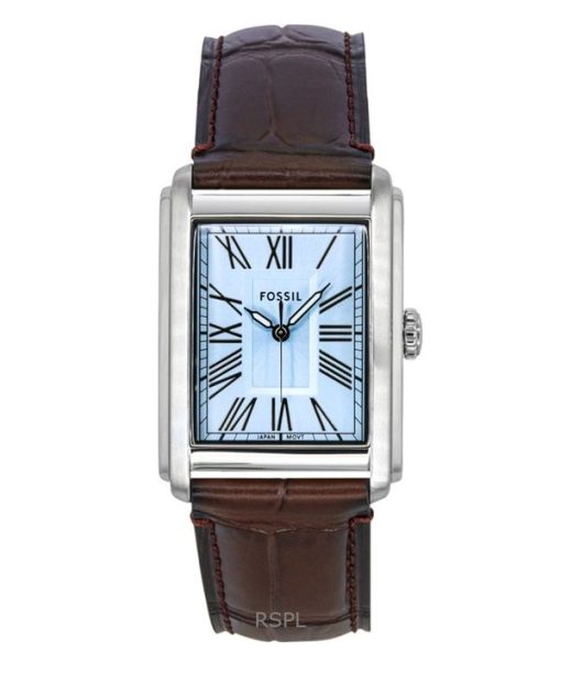Fossil Carraway Leather Strap Blue Sunray Dial Quartz FS6110 Men's Watch