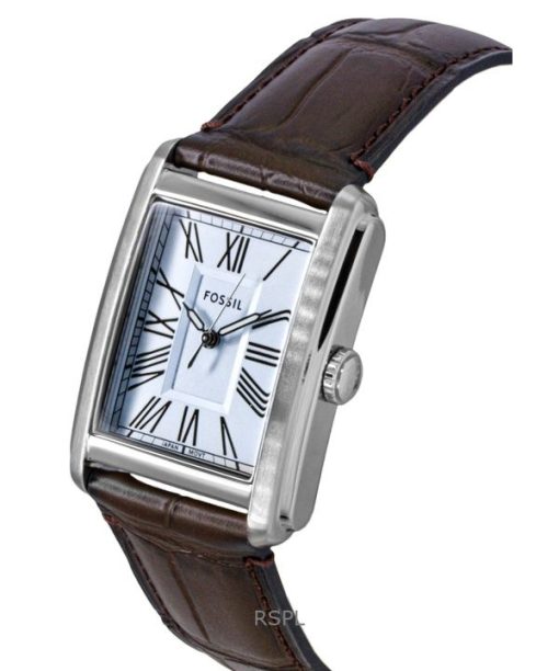 Fossil Carraway Leather Strap Blue Sunray Dial Quartz FS6110 Men's Watch