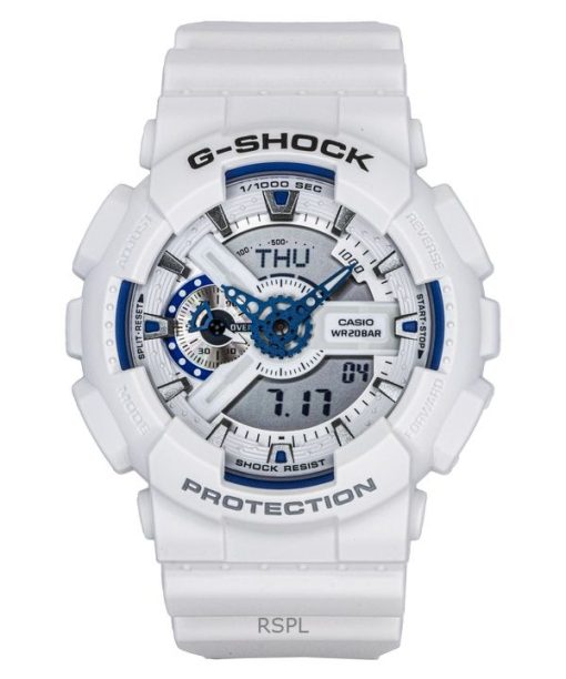 Casio G-Shock Analog Digital Resin Strap White Dial Quartz GA-110HDS-7A 200M Men's Watch