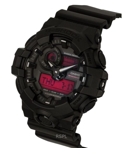 Casio G-Shock Analog Digital Resin Strap Black Dial Quartz GA-700BBR-1A 200M Men's Watch
