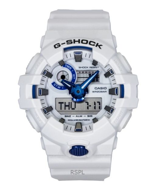 Casio G-Shock Analog Digital Resin Strap White Dial Quartz GA-700HDS-7A 200M Men's Watch