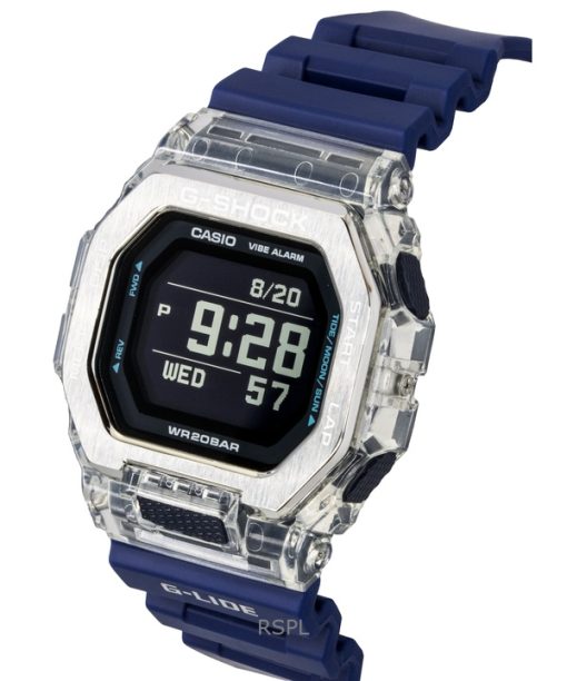 Casio G-Shock G-Lide Digital Smartphone Link Blue Resin Strap Quartz GBX-100S-2 200M Unisex Watch