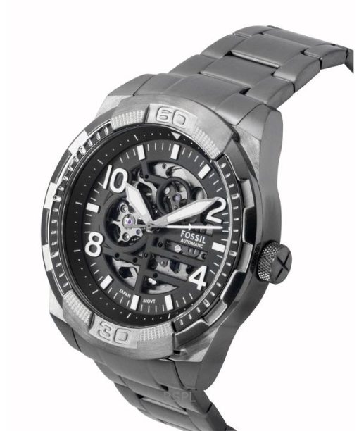 Fossil Bronson Stainless Steel Black Skeleton Dial Automatic ME3255 Men's Watch