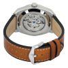 Fossil Everett Brown Leather Strap Green Skeleton Dial Automatic ME3261 Men's Watch