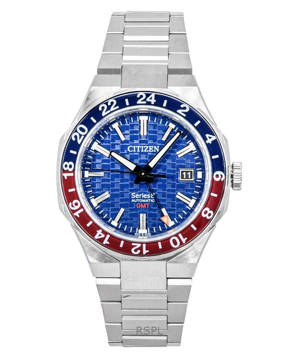Citizen Series 8 880 GMT Stainless Steel Blue Dial Automatic NB6030-59L 100M Men's Watch