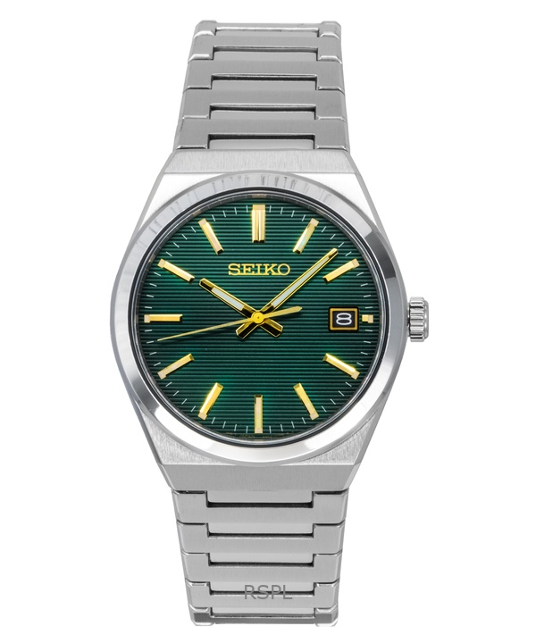 Seiko Classic Stainless Steel Green Dial Quartz SUR601P1 100M Men's Watch