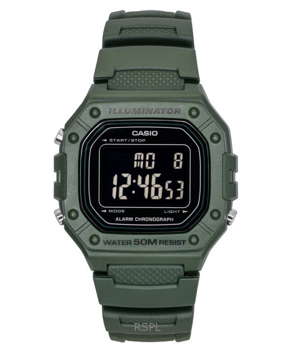 Casio Standard Digital Resin Strap Quartz W-218H-3BV Men's Watch