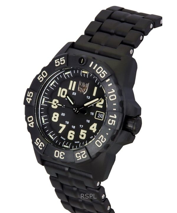 Luminox Navy SEAL 3500 Military Stainless Steel Black Dial Quartz Diver's XS.3510 200M Men's Watch