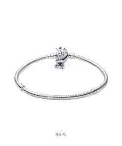 Pandora Moments Sparkling Moon Bracelet With Blue And White Cubic Zirconia P-592819C01-18 For Women