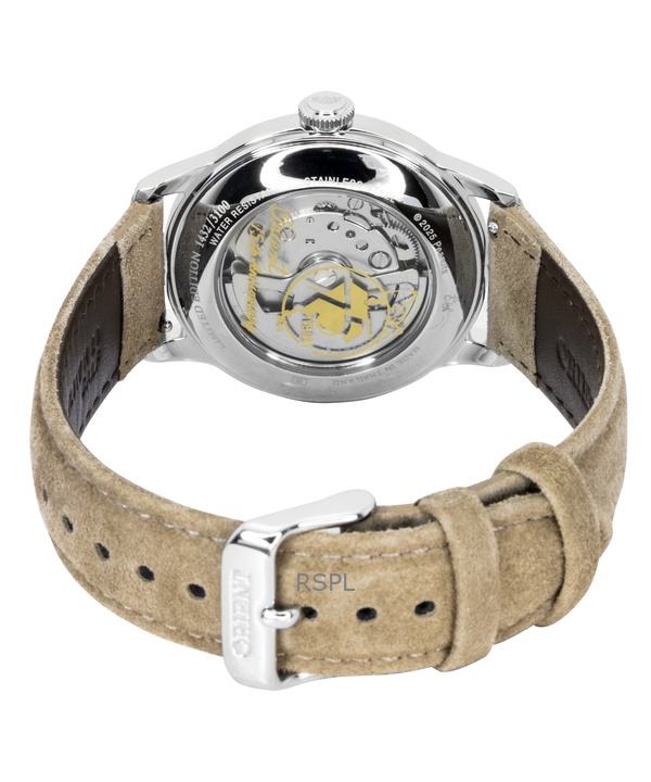 Orient Bambino Peanuts 75th Anniversary Limited Edition Leather Strap Champagne Dial Automatic RA-AC0M17G Men's Watch